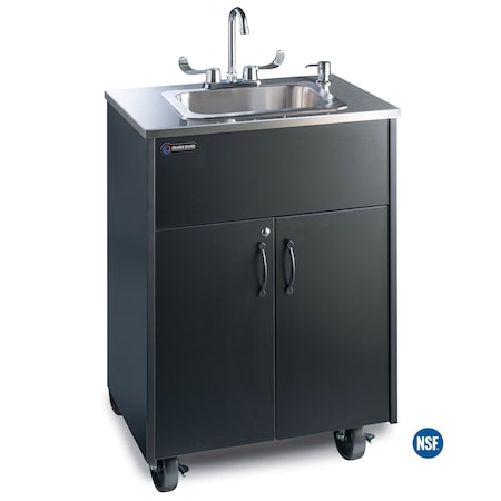 Ozark River Mfg Premier Black Hot & Cold Water Portable Sink w/Stainless Top Deep Basin ADSTK-SS-SS1DN